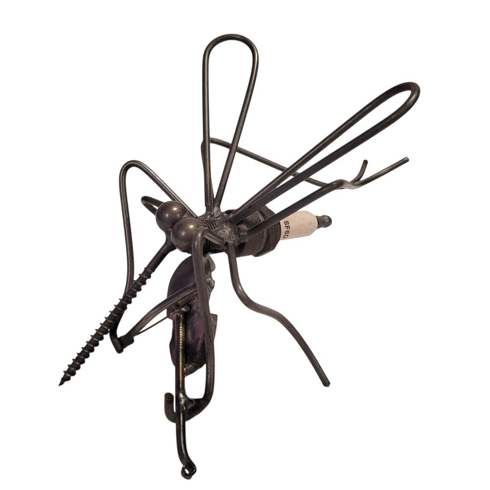 Spark Plug Bug Metal Mosquito Violin Unique Sculpture Artist Made